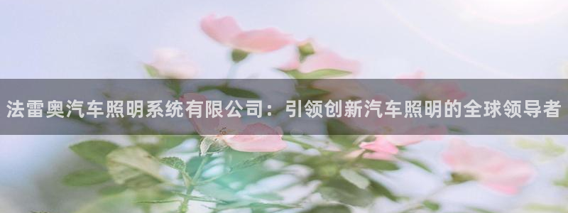 法雷奥汽车照明系统有限公司：引领创新汽车