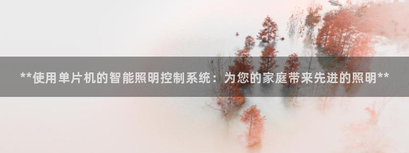**使用单片机的智能照明控制系统：为您的